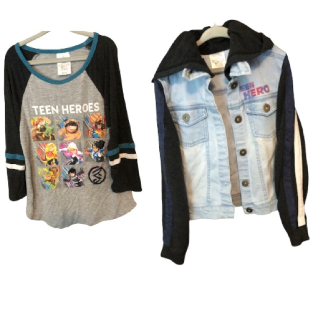 DISNEY BUNDLE• Jacket&Shirt Teen Heroes Size 5/6 Great Condition